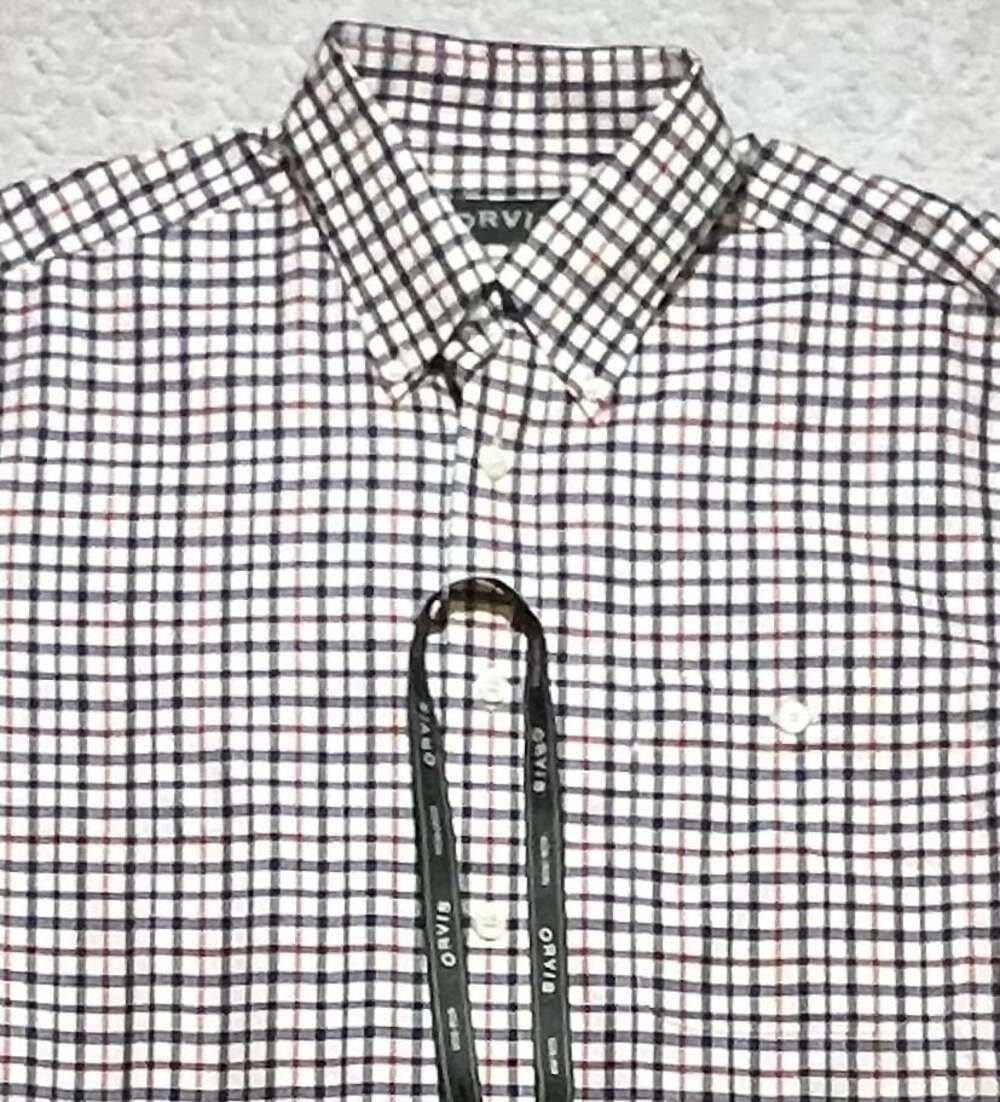 Orvis Men's Long Sleeve Button Down Shirt Size L Plaid 100% Cotton